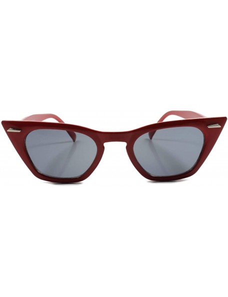 Cat Eye Cat Eye Sunglasses Womens Classic Vintage Retro 50s 60s Fashion Frame - Red & Black - C118T4GQ9QI $13.43