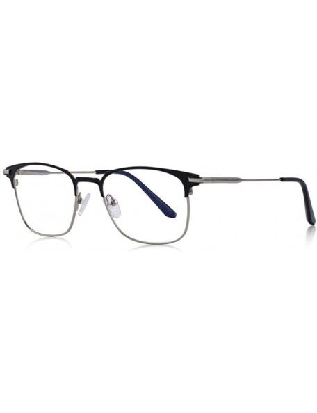 Aviator DESIGN Men Fashion Glasses Business Style Eyeglasses Frames S2085 C01 Black - C04 Silver - CJ18YKTOS2G $12.62