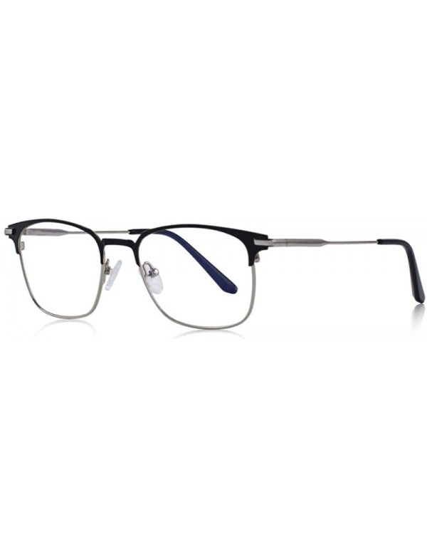 Aviator DESIGN Men Fashion Glasses Business Style Eyeglasses Frames S2085 C01 Black - C04 Silver - CJ18YKTOS2G $12.62