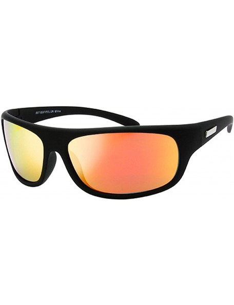 Sport Sports Line Light Weight Polarized Reflective Lens Speed Chaser Sunglasses - Orange Red - CA18YXZ04R5 $24.09
