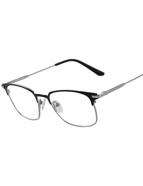 Aviator DESIGN Men Fashion Glasses Business Style Eyeglasses Frames S2085 C01 Black - C04 Silver - CJ18YKTOS2G $12.62