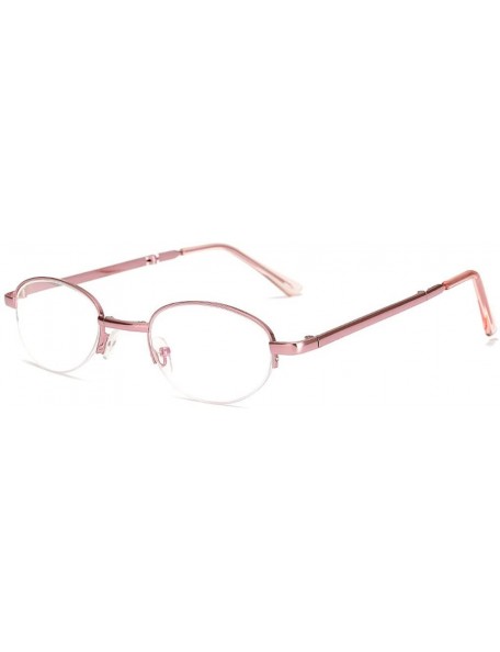 Rimless Folding Reading Glasses Ladies Fashion Metal 1.0 to 4.0 - Pink Fold - C018E7RDSX7 $17.44