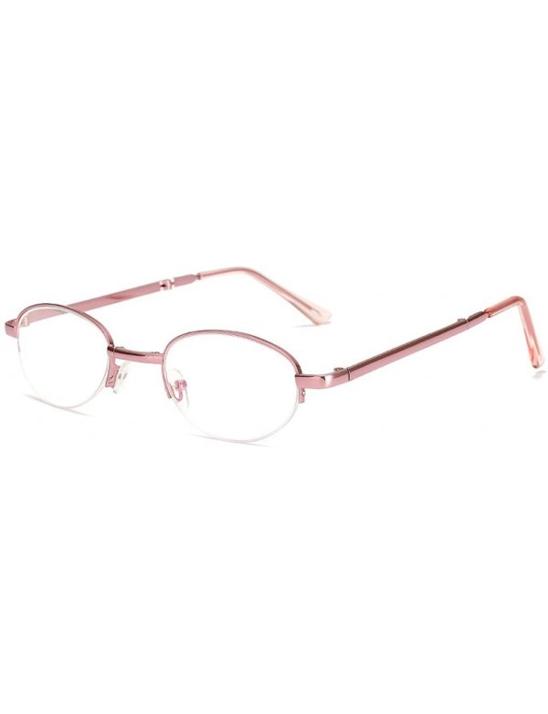 Rimless Folding Reading Glasses Ladies Fashion Metal 1.0 to 4.0 - Pink Fold - C018E7RDSX7 $17.44