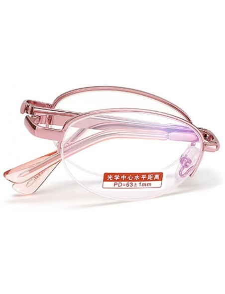 Rimless Folding Reading Glasses Ladies Fashion Metal 1.0 to 4.0 - Pink Fold - C018E7RDSX7 $17.44