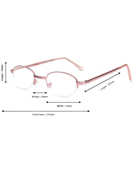 Rimless Folding Reading Glasses Ladies Fashion Metal 1.0 to 4.0 - Pink Fold - C018E7RDSX7 $17.44