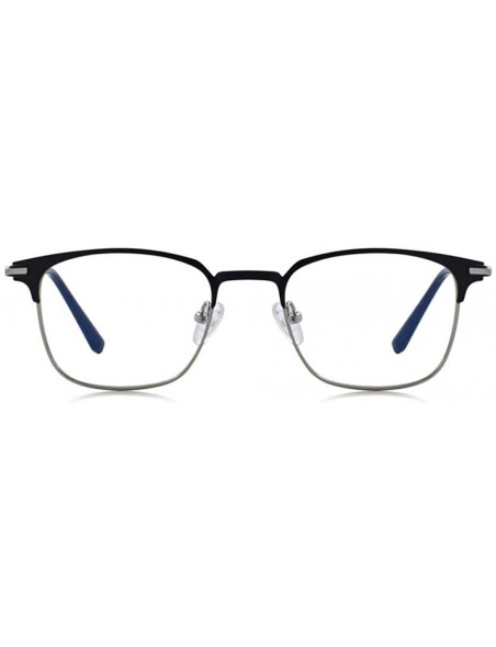 Aviator DESIGN Men Fashion Glasses Business Style Eyeglasses Frames S2085 C01 Black - C04 Silver - CJ18YKTOS2G $12.62