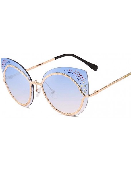 Cat Eye Women's Sunglasses Metal Fashion Cat's Eye Sunglasses - B - CS18QCHOL2O $30.07