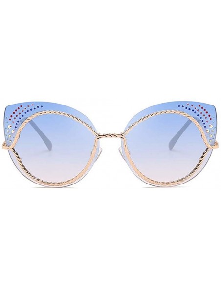 Cat Eye Women's Sunglasses Metal Fashion Cat's Eye Sunglasses - B - CS18QCHOL2O $30.07