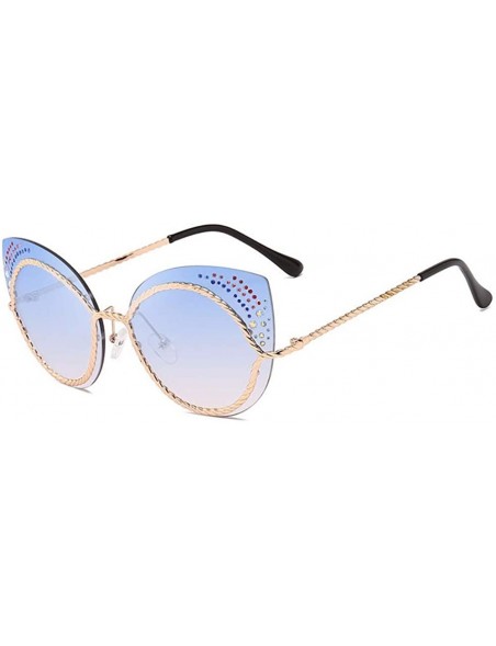 Cat Eye Women's Sunglasses Metal Fashion Cat's Eye Sunglasses - B - CS18QCHOL2O $30.07