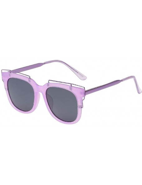 Round Colorful Polarized Sunglasse Sunglasses Protection - Purple - CG190QS9X59 $11.82