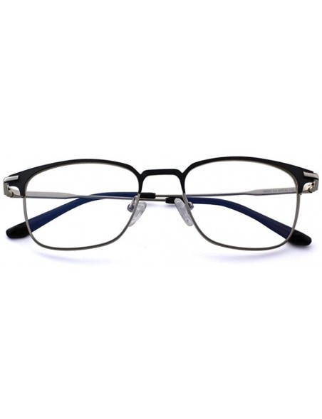 Aviator DESIGN Men Fashion Glasses Business Style Eyeglasses Frames S2085 C01 Black - C04 Silver - CJ18YKTOS2G $12.62