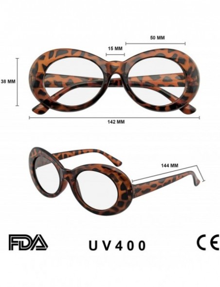 Round Retro Flat Round 1990's Fashion Clout Goggle Oval Clear Lens Eyewear Glasses - Tortoise - C5195AA7A3C $10.47