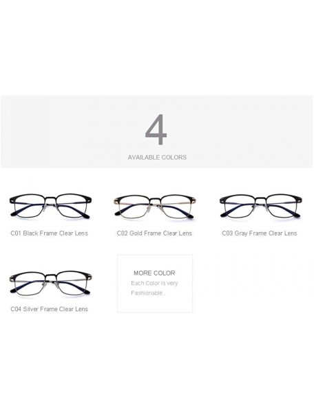 Aviator DESIGN Men Fashion Glasses Business Style Eyeglasses Frames S2085 C01 Black - C04 Silver - CJ18YKTOS2G $12.62