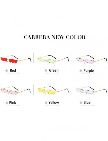 Rimless Small Rimless Punk Sunglasses Women Luxury Fashion Heart Unique - Purple - CL199ARC7UG $11.51