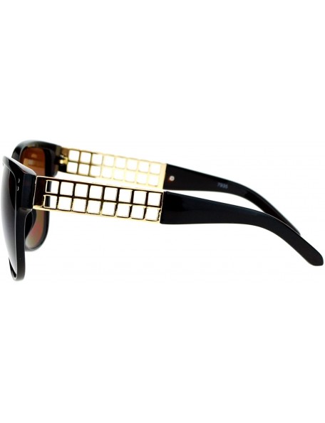 Rectangular Womens Unique Metal Chain Arm Rectangular Butterfly Sunglasses - Brown - CK12ITP9CBR $8.73