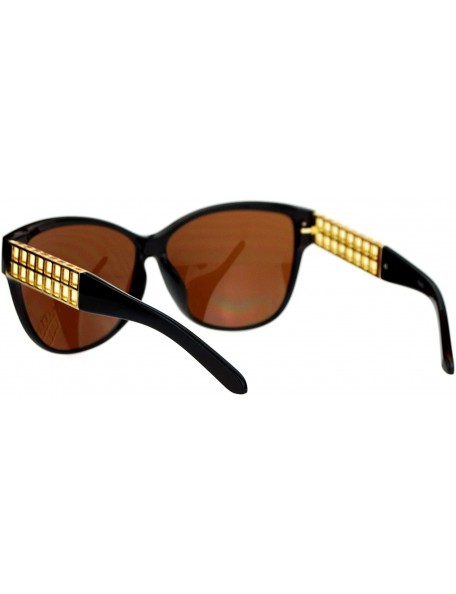 Rectangular Womens Unique Metal Chain Arm Rectangular Butterfly Sunglasses - Brown - CK12ITP9CBR $8.73