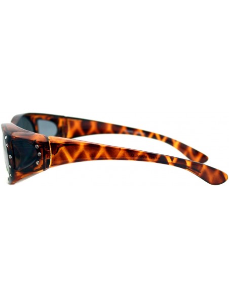 Sport Womens Polarized Sunglasses that Fit Over Prescription Glasses Featuring Rhinestones - Tortoise - CU18O23W6UQ $17.89