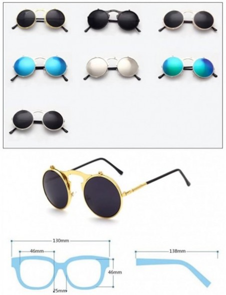 Round Vintage punk Round Metal Sunglass Mens Womens - C6 - CZ18D9C6WTS $8.25