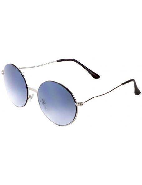 Round Rimless Round Lens Curved Wiggle Temple Sunglasses - Smoke - C619085C3UT $15.29