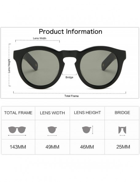 Round Round Retro Vinatge for Women GAIA - C2 Black Frame/Grey Lenses - CP18SCMKZHN $18.58