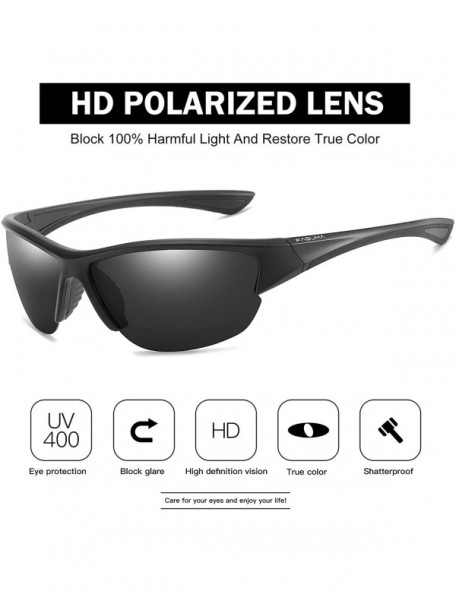 Rectangular Sports Polarized Sunglasses For Cycling Baseball Driving Fishing Ultralight Frame 100% UV Protection - CJ1939EH99...