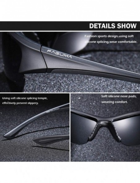 Rectangular Sports Polarized Sunglasses For Cycling Baseball Driving Fishing Ultralight Frame 100% UV Protection - CJ1939EH99...