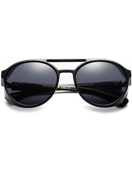 Goggle Steampunk Sunglasses Men Luxury Brand Designer Glasses Unisex Steam Goggles UV400 - C3 Black White - CI198O6DUXG $12.55