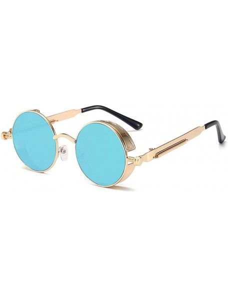 Round Retro Round - Framed with Metal Spring Prince Mirror Men's Sunglasses - 5 - CB198S9I8G6 $25.96