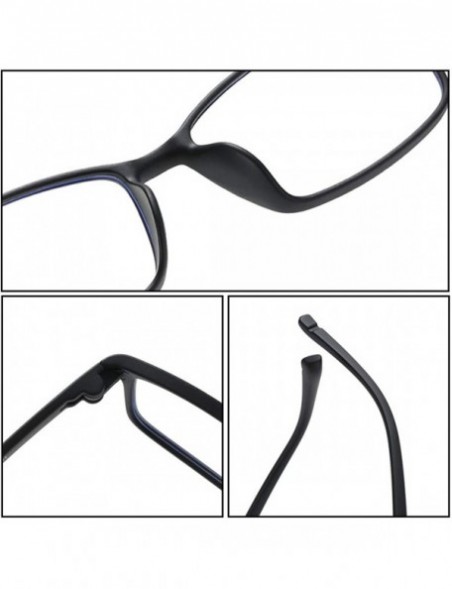 Square Unisex Full Frame Square Anti-Blue Light Reduce Eye Strain Glasses - Black - C7196STHHR7 $11.90