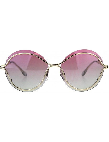 Rimless Womens Exposed Rimless Lens Butterfly Gradient Fashion Sunglasses - Pink Grey - CU18DWR6TS0 $13.91