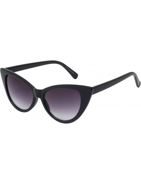 Oversized Sunglasses For Women Cat Eye Ladies Retro Vintage Designer Style UV400 Protection - Black - CR11CAZ8B6T $11.16