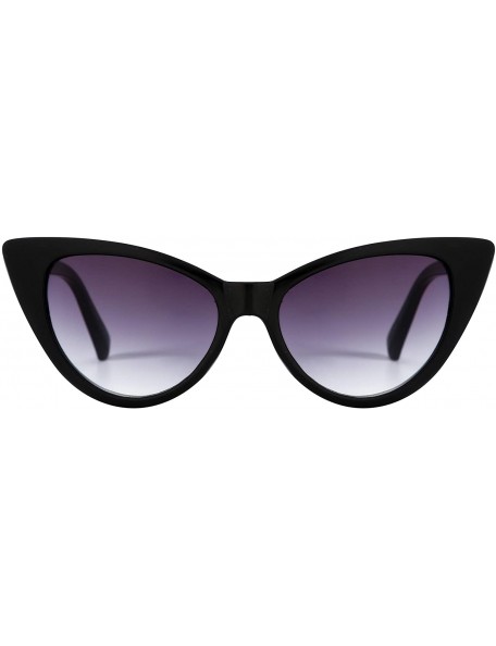 Oversized Sunglasses For Women Cat Eye Ladies Retro Vintage Designer Style UV400 Protection - Black - CR11CAZ8B6T $11.16