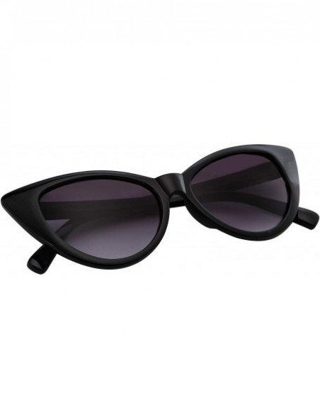 Oversized Sunglasses For Women Cat Eye Ladies Retro Vintage Designer Style UV400 Protection - Black - CR11CAZ8B6T $11.16