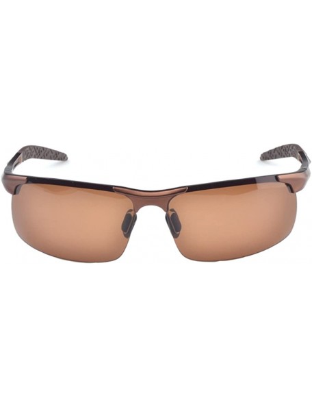 Wayfarer Men's Polarized Sunglasses for Driving Fishing Golf Metal Glasses UV400 - Brown - CE12DCNBW2D $15.69