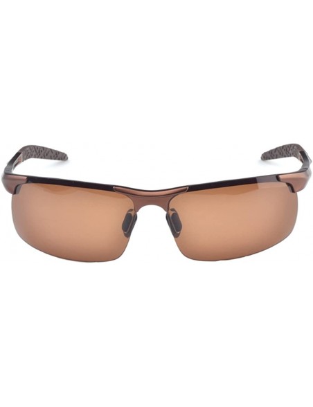 Wayfarer Men's Polarized Sunglasses for Driving Fishing Golf Metal Glasses UV400 - Brown - CE12DCNBW2D $15.69