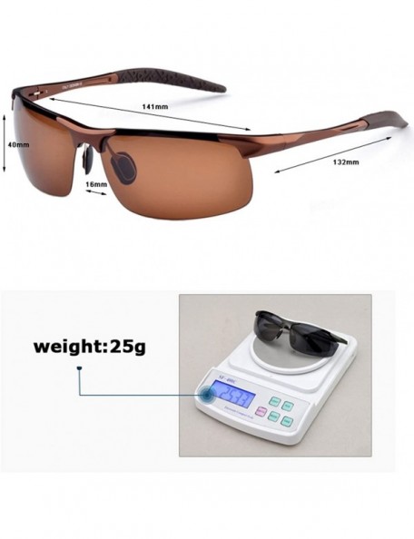 Wayfarer Men's Polarized Sunglasses for Driving Fishing Golf Metal Glasses UV400 - Brown - CE12DCNBW2D $15.69