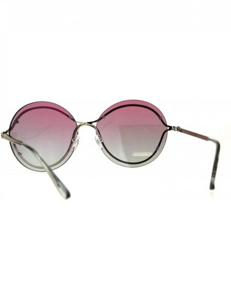 Rimless Womens Exposed Rimless Lens Butterfly Gradient Fashion Sunglasses - Pink Grey - CU18DWR6TS0 $13.91