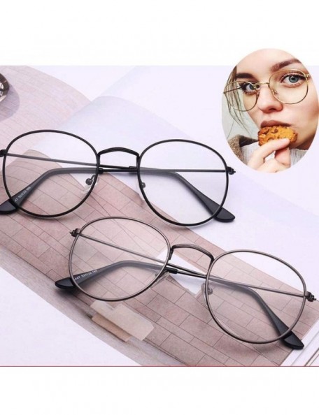 Goggle Sun Glasses Sunglasses Portable Women Girls Metal Wrap Eyeglasses Fashion Round Shade Sun Glasses Mirror-Silver - CF19...