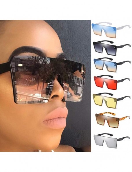 Butterfly Square Oversized Sunglasses for Women Men Flat Top Fashion Shades Fashion Glasses Vintage Retro Classic - C - CP190...