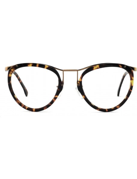 Oversized Womens Aviator Fashion Non-prescription Eyeglasses Frame - 7056-black/Brown Tortoise - CX18GOK9TRR $14.23