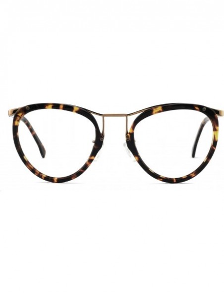 Oversized Womens Aviator Fashion Non-prescription Eyeglasses Frame - 7056-black/Brown Tortoise - CX18GOK9TRR $14.23