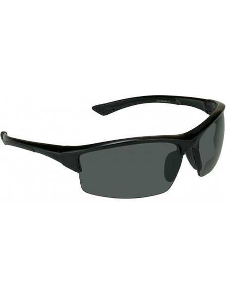 Semi-rimless Polarized Bifocal Sunglasses Readers TR90 Frame Hard Case Strap - Black - CR11BGFLHYX $34.32