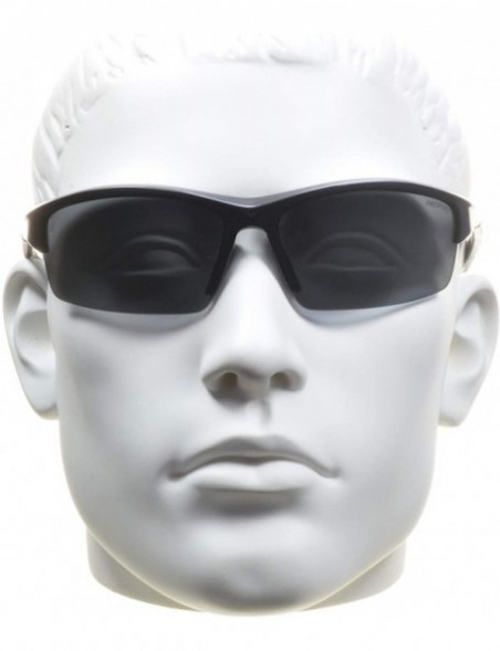 Semi-rimless Polarized Bifocal Sunglasses Readers TR90 Frame Hard Case Strap - Black - CR11BGFLHYX $34.32
