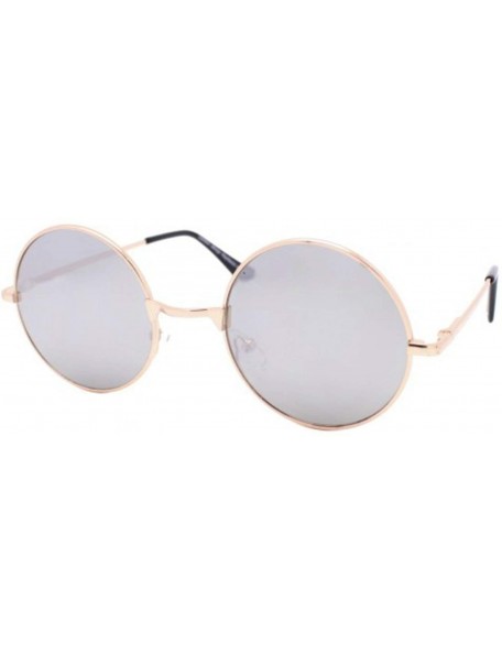 Round LENNON Round Lens Metal Sunglasses - Gold Frame/Mirrored Lens - CW199U6OTH2 $12.54