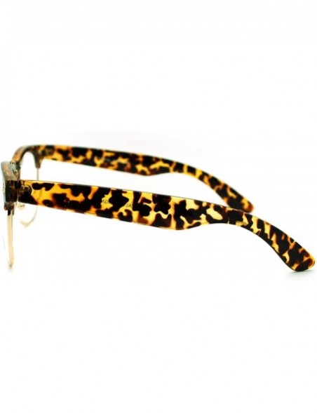 Wayfarer Classic Retro Nerdy Geek Half Rim Horned Horned Eye Glasses - Tortoise - CS11YFDZXON $12.31