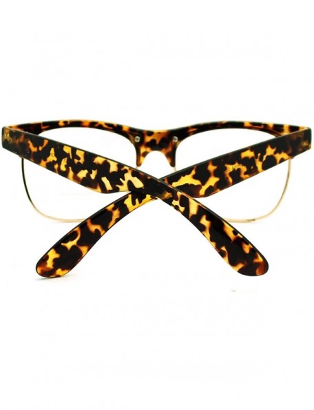 Wayfarer Classic Retro Nerdy Geek Half Rim Horned Horned Eye Glasses - Tortoise - CS11YFDZXON $12.31