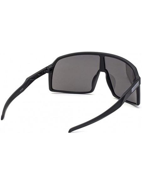 Sport Oversized Super Shield Mirrored Lens Sunglasses Retro Flat Top Matte sunglasses One Piece Sport Glasses Men Women - CG1...