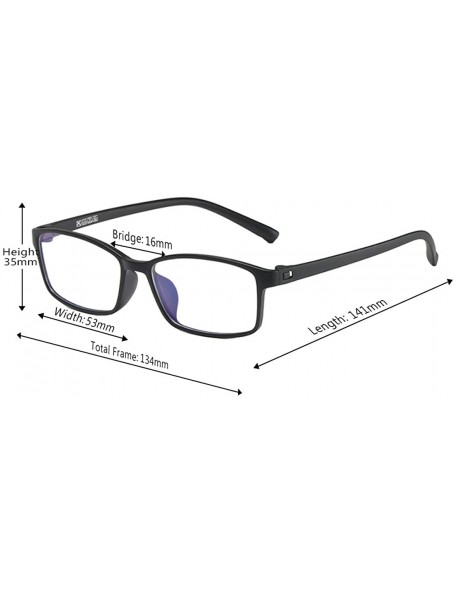 Square Unisex Full Frame Square Anti-Blue Light Reduce Eye Strain Glasses - Black - C7196STHHR7 $11.90