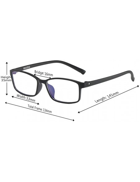 Square Unisex Full Frame Square Anti-Blue Light Reduce Eye Strain Glasses - Black - C7196STHHR7 $11.90