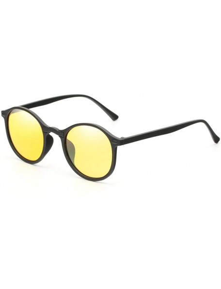 Oval Women Polarized Round Sunglasses Retro Vintage UV400 Men Night Vision Steampunk Eyewear Mirror Reflective Sun - CC199CSO...
